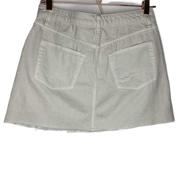 We The Free Womens Size 28 Distressed Denim Skirt Cream‎ Free People - Picture 3 of 7